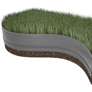 Gazon- en designrand van kunststof bloemperkrand - elastisch - 8 m x 125 cm - zwartgrijs - Windhager Lawn Edging