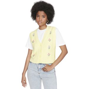 Trendyol - Twoaw23Sv00025 - Gebreid Vest - Met Stenen Bloemenborduurwerk