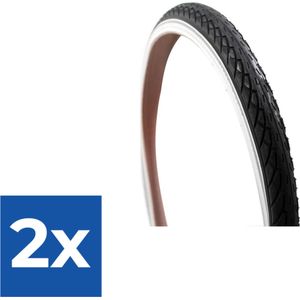 Deli Tire Buitenband SA-206 26 x 1.75 zw wit refl - Voordeelverpakking 2 stuks