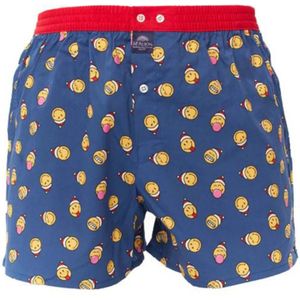 McAlson Boxershort Christmas Smiley Blue Navy Kerst L - Giftbox