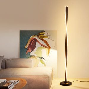 2024 Moderne op afstand dimbare vloerlamp voor woonkamer slaapkamer decor aluminium acryl spiraalvorm LED binnenstandaardverlichting