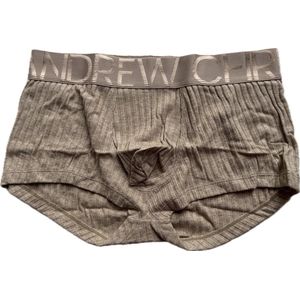 Andrew Christian Essential Rib Boxer w/ ALMOST NAKED® Heather Khaki - MAAT S - Heren Ondergoed - Boxershort voor Man - Mannen Boxershort