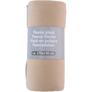 Fleece Dekens/Plaids - 2x - Warm Beige - 170 X 130 cm
