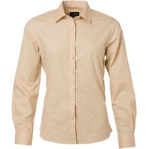 James and Nicholson Dames/dames Poplin-shirt met lange mouwen (Steen)