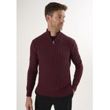 Felix Hardy - Kabelgebreide Trui - Bordeaux - 100% Katoen - Heren
