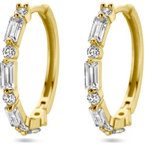 Zilver Verguld (Geel) Klapoorringen Zirkonia 1 Micron 2103536