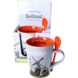 Beker Molens Holland met lepel