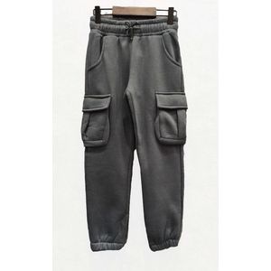 Unisex Joggingbroek met Cargo Pockets – Jongens & Meisjes – Maat 98/104 – Antraciet - Donkergrijs - Goede kwaliteit