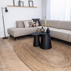 Ovaal vloerkleed Jute Naturel Beige - 120 x 180 cm - (S)