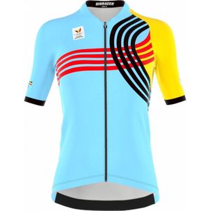 BIORACER Fietsshirt Dames - Officieel Team Belgium 2024 Olympische Editie - Model 'Icon' - Blauw - Maat S - Fietskleding Dames