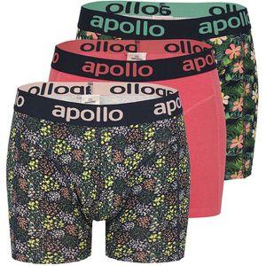 Apollo - Boxershort heren bloemen - 3-Pack - Maat XL - Heren boxershort - Ondergoed heren - boxershort multipack - Boxershorts heren