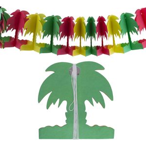 Slinger palmboom rood geel groen 600cm - Carnaval tropical thema feest festival hawai palm party