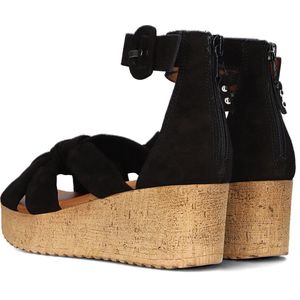 Omoda 722028 Sandalen - Met Sleehak - Dames - Zwart - Maat 36