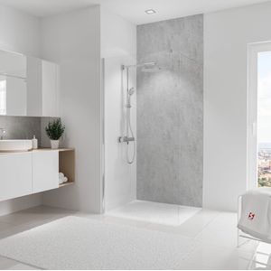 Schulte achterwand - Decor - steengrijs - 100x255 - zelf inkortbaar - wanddecoratie - muurdecoratie - badkamer wandpanelen - muurbekleding