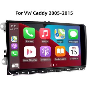 9in Car Stereo Radio GPS Navigation Head Unit 2+32G for Volkswagen Caddy 2005-2015, Built-in Wireless CarPlay Android Auto Bluetooth WiFi FM SWC + AHD Backup Camera