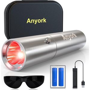 Anyork - Rood Lichttherapieapparaat - LED Infrarood Lamp - 660 nm en 850 nm - Verstelbare Intensiteit
