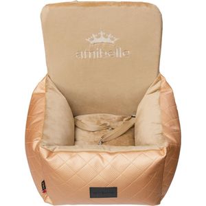 Bella Gold - Autostoel voor hond - 50x50cm - Wasbaar - Hondenmand Auto - Handgemaakt