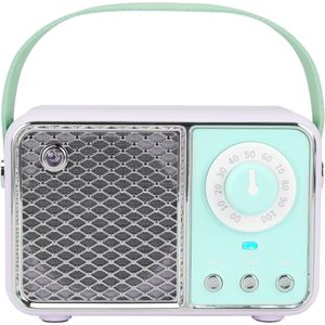 Retro Bluetooth Speaker, Vintage Decor, Wireless Bluetooth Speakers, Cute Old Fashion Style for Kitchen Desk Bedroom Office Party Outdoor Kawaii Accessories (Cyan Green)