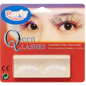 Witte Nepwimpers – Party Product Queen Lashes – Lange Feestwimpers voor Carnaval, Cosplay & Themafeesten