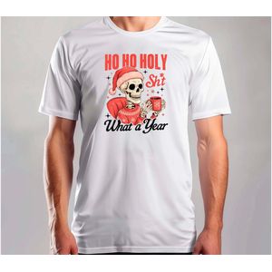 Ho Ho Holy what a Year - T Shirt - MerryChristmas - ChristmasVibes - Funny - Sarcasm - VrolijkKerstfeest - Kerstmis - Grappig - Sarcasme