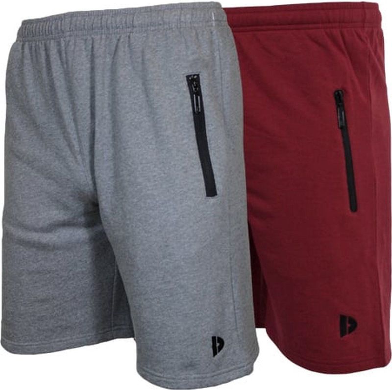 Donnay - Joggingshort Nick - Sportshort - Silver-marl/Burgundy