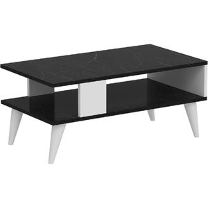 TADES® Salontafel - Salontafels - Woonkamer - Bijzettafel - Bijzettafels - Bijzettafel Marmer - Sidetable - Salontafel Zwart - Salontafel Met Opbergruimte - Salontafel Vierkant - Salontafel Industrieel - Laptoptafel - Salontafel Marmer