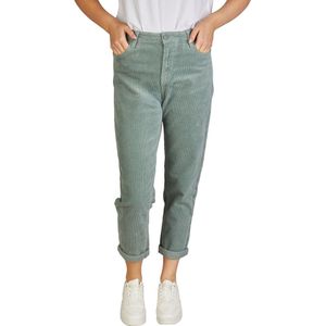 DENIMFY Dames Cord DFLisa tapered Groen M Volwassenen