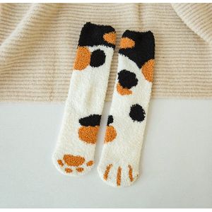 Hiden | Katten sokken - Katten Huissokken - Sokken Heren - Sokken Dames - Geschikt voor maat 34 t/m 39 | Zwart met Bruin