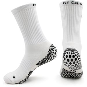 GT GRIP Socks - Gripsokken - Premium - 1 paar - Wit - Sportsokken - Voetbal gripsokken - Basket gripsokken - Padelsokken - Maat 38-42