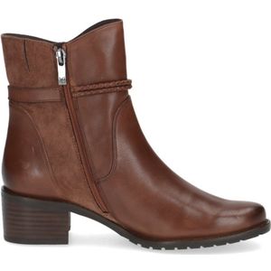 CAPRICE - Enkellaarsjes - Cognac - Leer - Blokhak