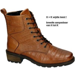 Solidus Kinga Dames Veterboots - Cognac/Caramel - Maat 37.5