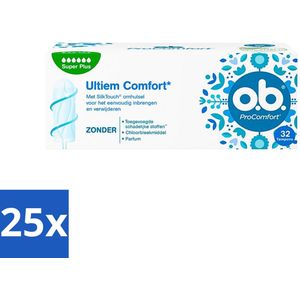 25 x o.b. - Tampons - ProComfort Super Plus - Extra Absorptie - 32 tampons - Tampons - Menstruatie - Absorptie - Bescherming - Comfort