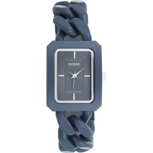 OOZOO Timepieces - Rook grijze OOZOO horloge met rook grijze schakelarmband - C11278