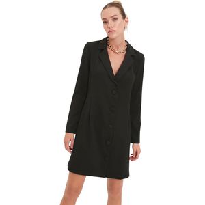 Midi Blazerjurk Dames - Nauwsluitend Geweven Stof