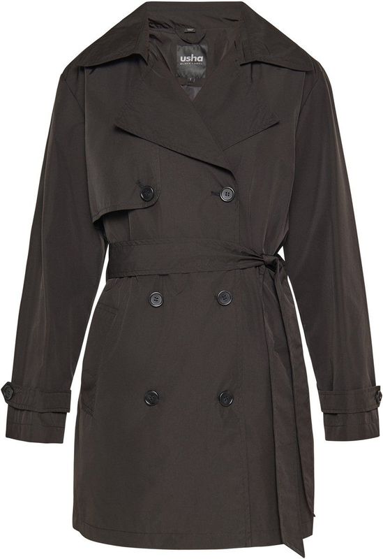 usha - BLACK LABEL - Tussenmantel - Zwart - Trenchcoat