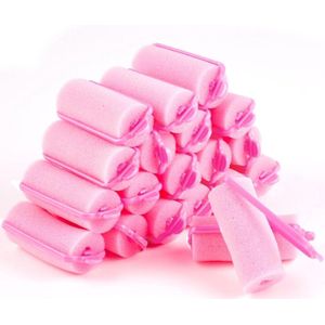 EGoods - Krulspelden set met 30 stuks schuim haarrollen voor verschillende kapsels - Roze krulspelden van spons met 25 mm diameter.
