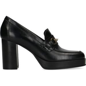 Manfield - Dames - Zwarte leren pumps - Maat 42