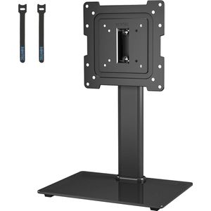Tv-standaard, monitorstandaard voor 17-43 inch lcd-led, oled-plasma, plat & gebogen tv & monitor tot 45 kg met 50 graden draaischarnier, 3 standen in hoogte verstelbaar, max. VESA 200 x 200