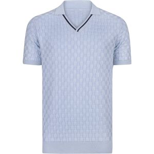 Jimmy Sanders Tricot Polo Shirt Korte Mouwen Heren Blauw - M