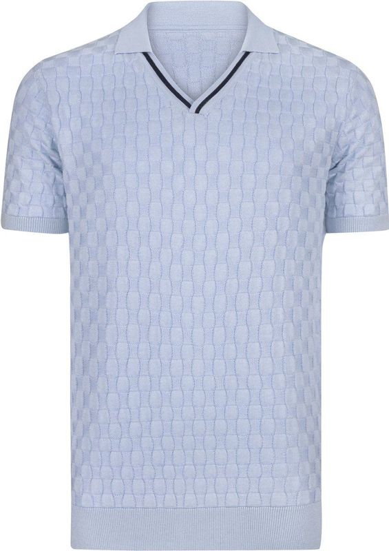 Jimmy Sanders Tricot Polo Shirt Korte Mouwen Heren Blauw - M