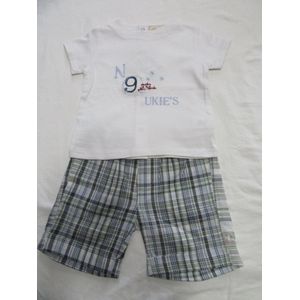 noukie's , kledingset , tshirt + geruit shortje, 3 maand  62