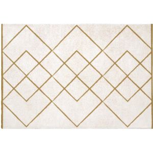 OZAIA Berbers shaggy tapijt - 160 x 230 cm - Wit en goudkleurig - PRYSMI L 230 cm x H 3.5 cm x D 160 cm
