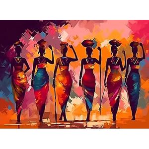 Schilderenopnummers.com® Afrikaanse Vrouwen - 40x50 cm – Schilderen op nummer - Schilderen op nummer volwassenen