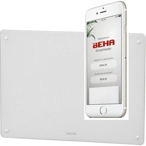 Smart verwarming Beha Glas Wifi 1250 watt HxWxD: 42 x 94 x 9 cm, woonhuis, Tinyhouse, chalet, verhuur, kantoor, werkruimte, behandelruimte