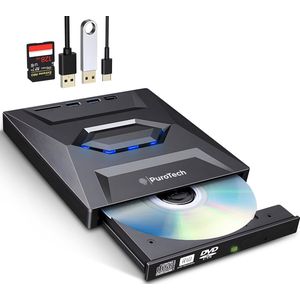 PuroTech - 3-in-1 Externe DVD/CD Speler - USB 3.0 - Brander - Plug & Play