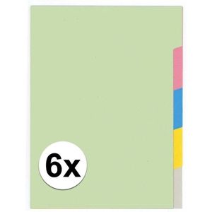 6x Ringmap tabbladen A4 5 tabs - tabbladen