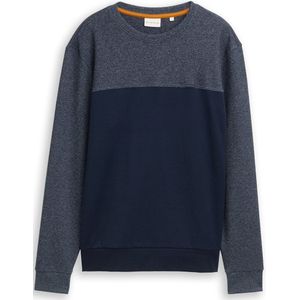 Tom Tailor - Sweater - Heren - XXL - Blauw - Katoen - 1048634