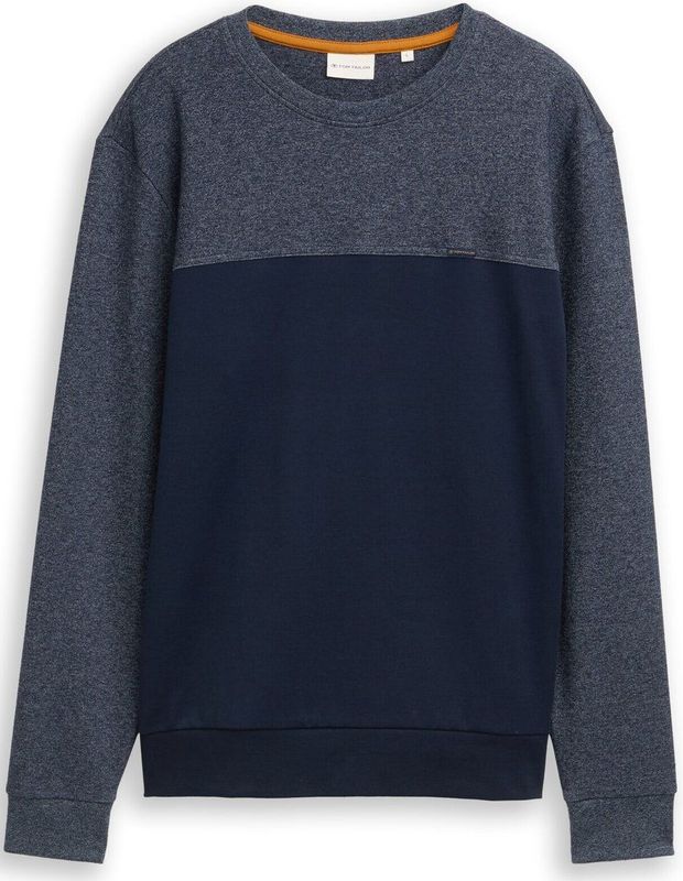 Tom Tailor - Sweater - Heren - XXL - Blauw - Katoen - 1048634