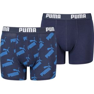 PUMA jongens 2P boxers AOP logo blauw III - 158/164