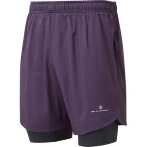 Ronhill | Life 7 Twin Short | 2-in-1 Shorts | Heren - Purple - M